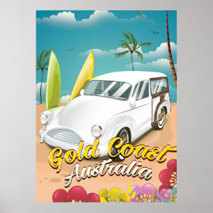 Gold Coast Australia Vintage Reiseplakat Poster