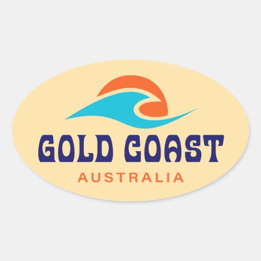 Gold Coast Australien Ovaler Aufkleber (Vorderseite)