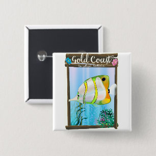 Gold Coast Australien Reiseplakat. Button