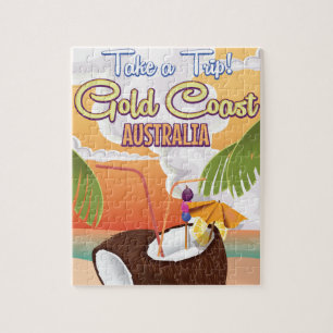 Gold Coast, Australien Reiseplakat Puzzle