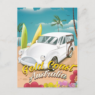 Gold Coast Australien Vintage-Reiseplakat Postkarte