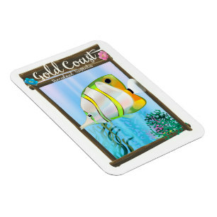 Gold Coast Australien Vintage-Reiseposter, Magnet