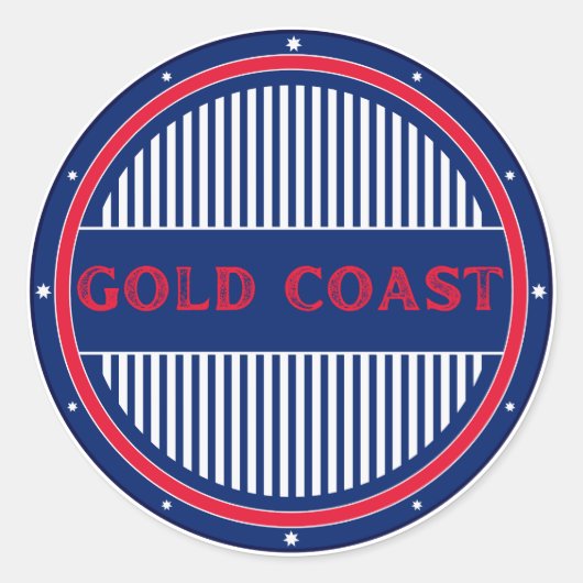 Gold Coast City Pride Emblem – Australian Identity Runder Aufkleber (Vorderseite)