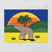 Gold Coast Elephant and Palm Tree Postcard Postkarte (Vorderseite)