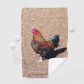 Gold Cockerel Hahn Golfhandtuch (Insitu)