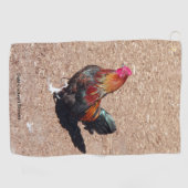 Gold Cockerel Hahn Golfhandtuch (Horizontal)