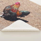 Gold Cockerel Rooster sherpa blanket Sherpadecke (3/4)