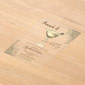 Gold Cocktail Heart Glitter Drips  Bachelorette  Acryleinladungen (Ablage )