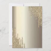 Gold Cocktail Herzstück Glitzer Tropfen Bacheloret Einladung (Rückseite)