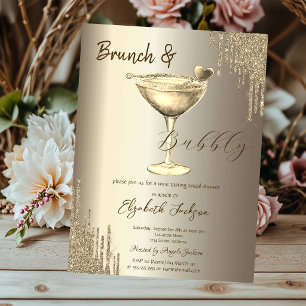 Gold Cocktail Herzstück Glitzer Tropfen Bacheloret Einladung