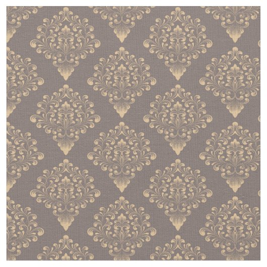 Gold Coffee Damask Stoff (Nahaufnahme)