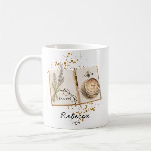 Gold Coffee Lover Journal Holiday Geschenk Kaffeetasse (Links)