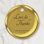 Gold Coin Elegant Luxury Wedding Vielen Dank Geschenkanhänger (Vorderseite)