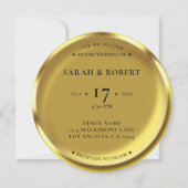 Gold Coin Elegantes Foto Hochzeit Einladung (Vorderseite)