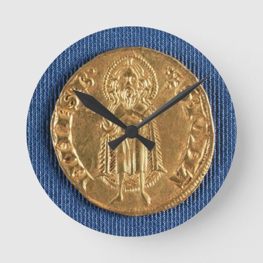 Gold coin, with St. John the Baptist, 16th century Runde Wanduhr (Vorderseite)