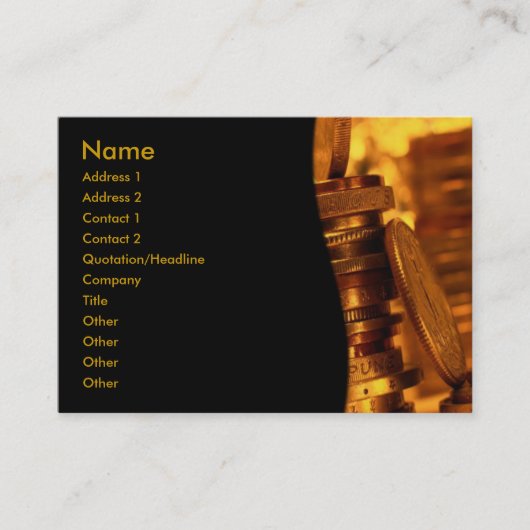 Gold Coins Business Card Visitenkarte (Vorderseite)