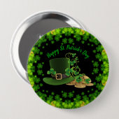 Gold Coins & Kleeblatts St. Patrick's Day Button (Vorne & Hinten)