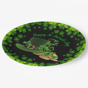 Gold Coins & Kleeblatts St. Patrick's Day Pappteller