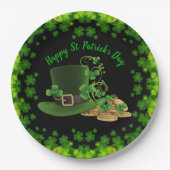 Gold Coins & Kleeblatts St. Patrick's Day Pappteller (Vorderseite)