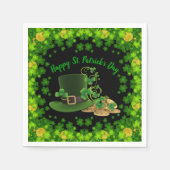 Gold Coins & Kleeblatts St. Patrick's Day Serviette (Vorderseite)