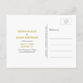 Gold Collage Foto Save the Date Postkarte (Rückseite)