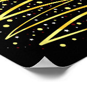 Gold Color Christmas Tree Design Poster (Ecke)