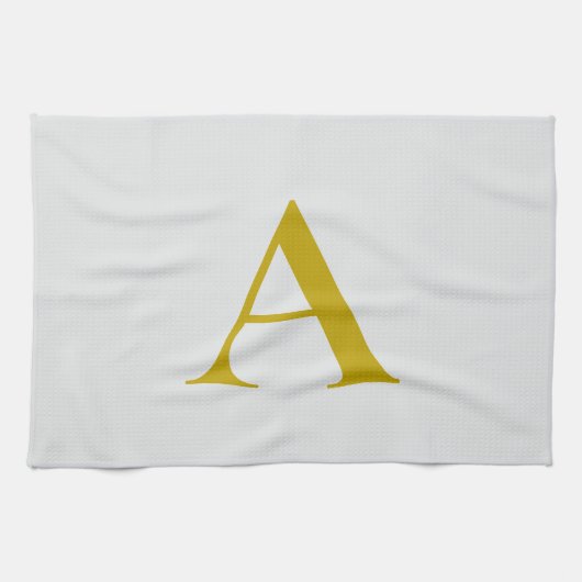 Gold Color Custom Monogram Initial Letter Geschirrtuch (Horizontal)