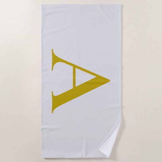 Gold Color Custom Monogram Initial Letter Strandtuch (Vorderseite)