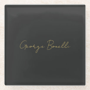 Gold Color Gray Classic Personal Customize Chic Glasuntersetzer