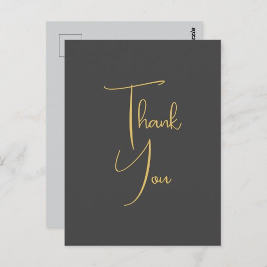 Gold Color Handwriting Professional Custom Postkarte (Vorne/Hinten)