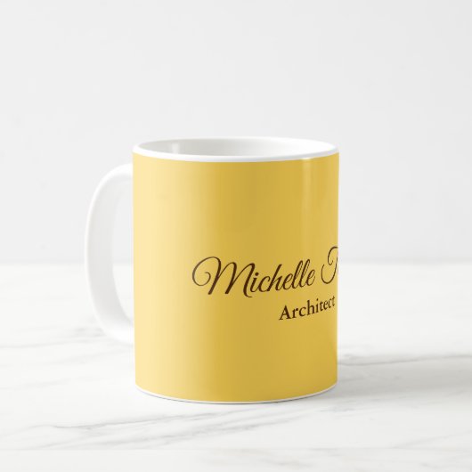 Gold Color Minimalistisch Moderne Skriptkalligrafi Kaffeetasse (Vorderseite Links)