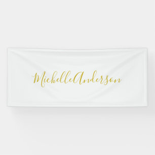 Gold Color Modern Minimalistischer Handschriftname Banner