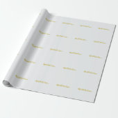 Gold Color Modern Minimalistischer Handschriftname Geschenkpapier (Ungerollt)