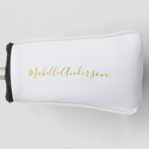 Gold Color Modern Minimalistischer Handschriftname Golf Headcover