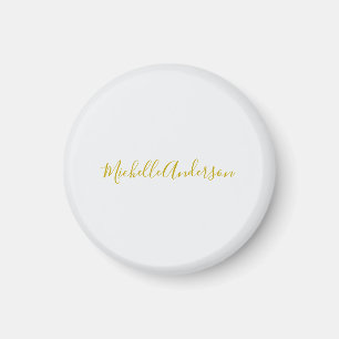 Gold Color Modern Minimalistischer Handschriftname Magnet