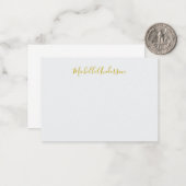 Gold Color Modern Minimalistischer Handschriftname Mitteilungskarte (Vorderseite/Rückseite Beispiel)