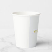 Gold Color Modern Minimalistischer Handschriftname Pappbecher (Rechts)