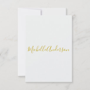 Gold Color Modern Minimalistischer Handschriftname RSVP Karte
