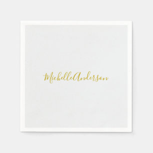 Gold Color Modern Minimalistischer Handschriftname Serviette