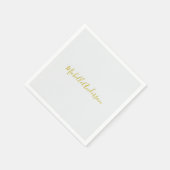 Gold Color Modern Minimalistischer Handschriftname Serviette (Ecke)