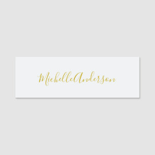 Gold Color Modernes Minimalistisches Handwriting Namensschild