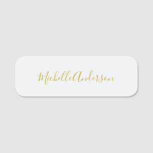 Gold Color Modernes Minimalistisches Handwriting Namensschild