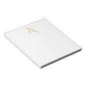 Gold Color Monogram Initial Professional White Notizblock (angewinkelt)