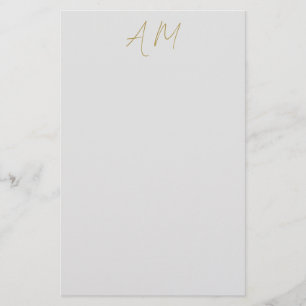 Gold Color Monogram Initials Calligraphy Pro Briefpapier