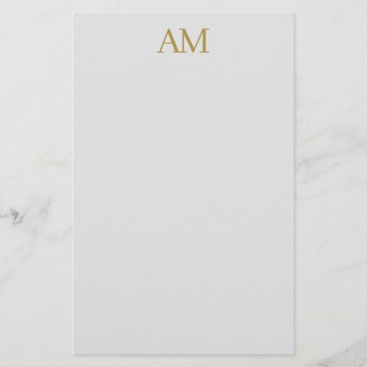 Gold Color Monogram Initials Calligraphy Pro Briefpapier (Vorderseite)