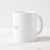 Gold Color Monogram Initials Calligraphy Pro Jumbo-Tasse (Vorderseite Rechts)