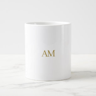 Gold Color Monogram Initials Calligraphy Pro Jumbo-Tasse