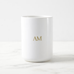 Gold Color Monogram Initials Calligraphy Pro Kaffeetasse