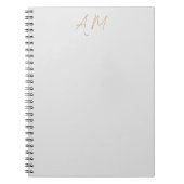 Gold Color Monogram Initials Calligraphy Pro Notizblock (Vorderseite)