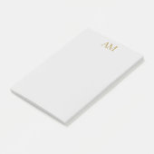 Gold Color Monogram Initials Calligraphy Pro Post-it Klebezettel (angewinkelt)